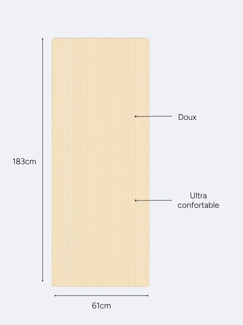 Tapis de Pilates Beige clair | 183 x 61 cm