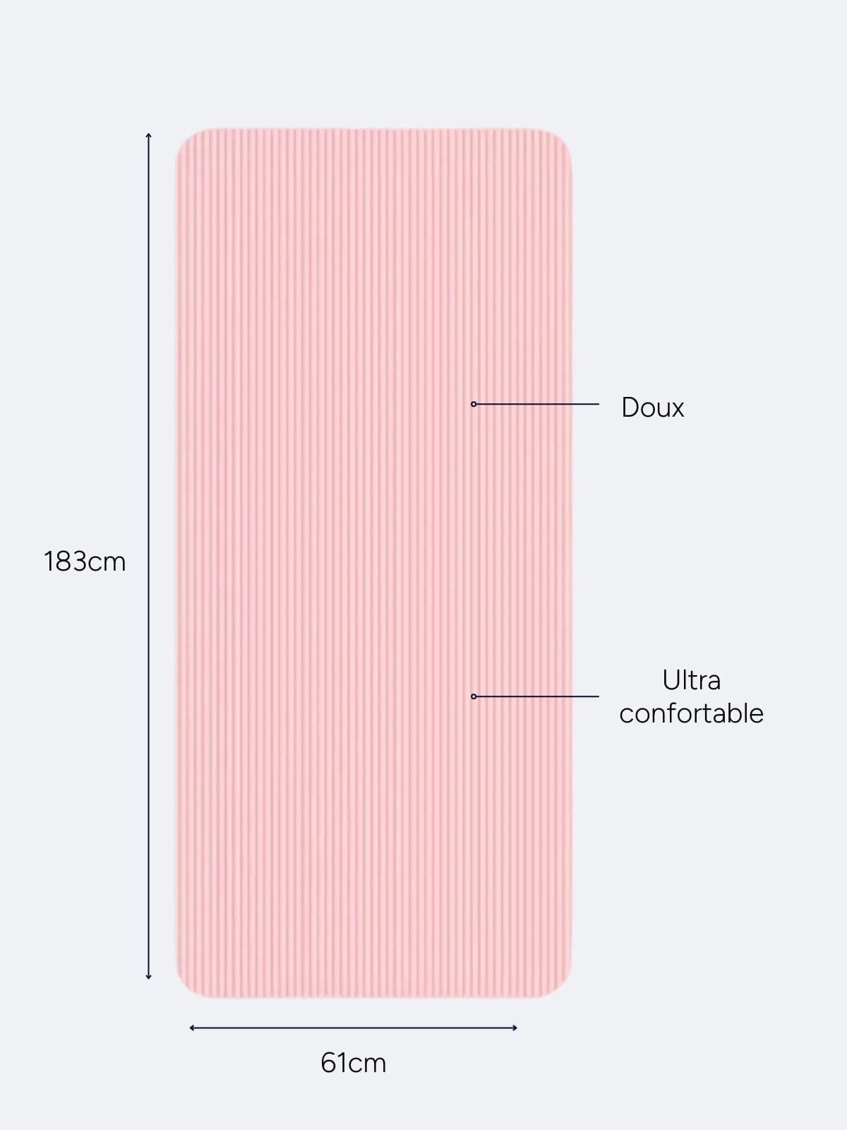 Tapis de Pilates Rose | 183 x 61 cm