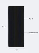 Schwarze rutschfeste Pilatesmatte | 183 x 61 cm