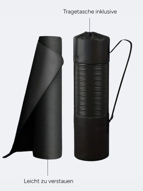 Schwarze rutschfeste Pilatesmatte | 183 x 61 cm