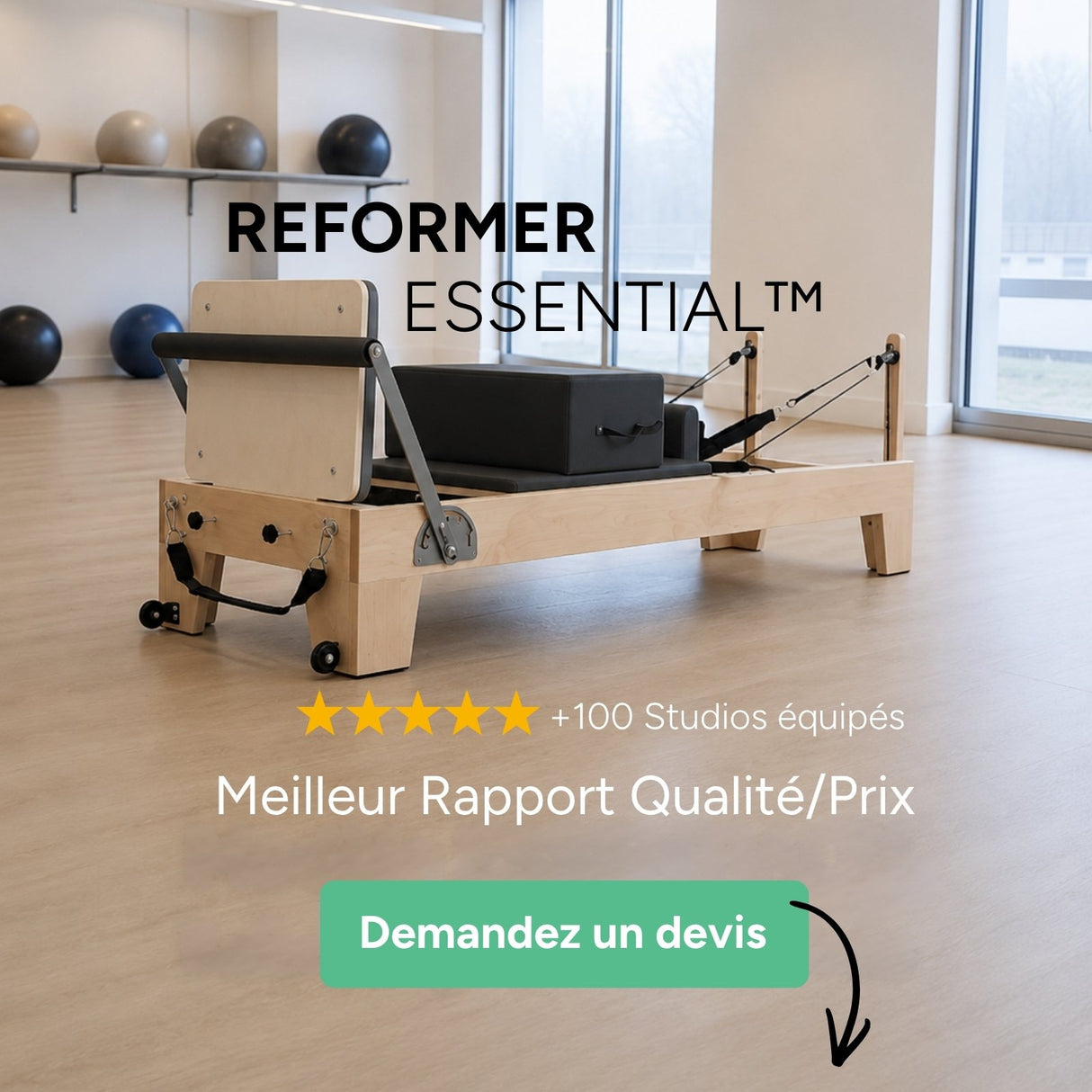 Reformer Pilates ESSENTIAL™ gris