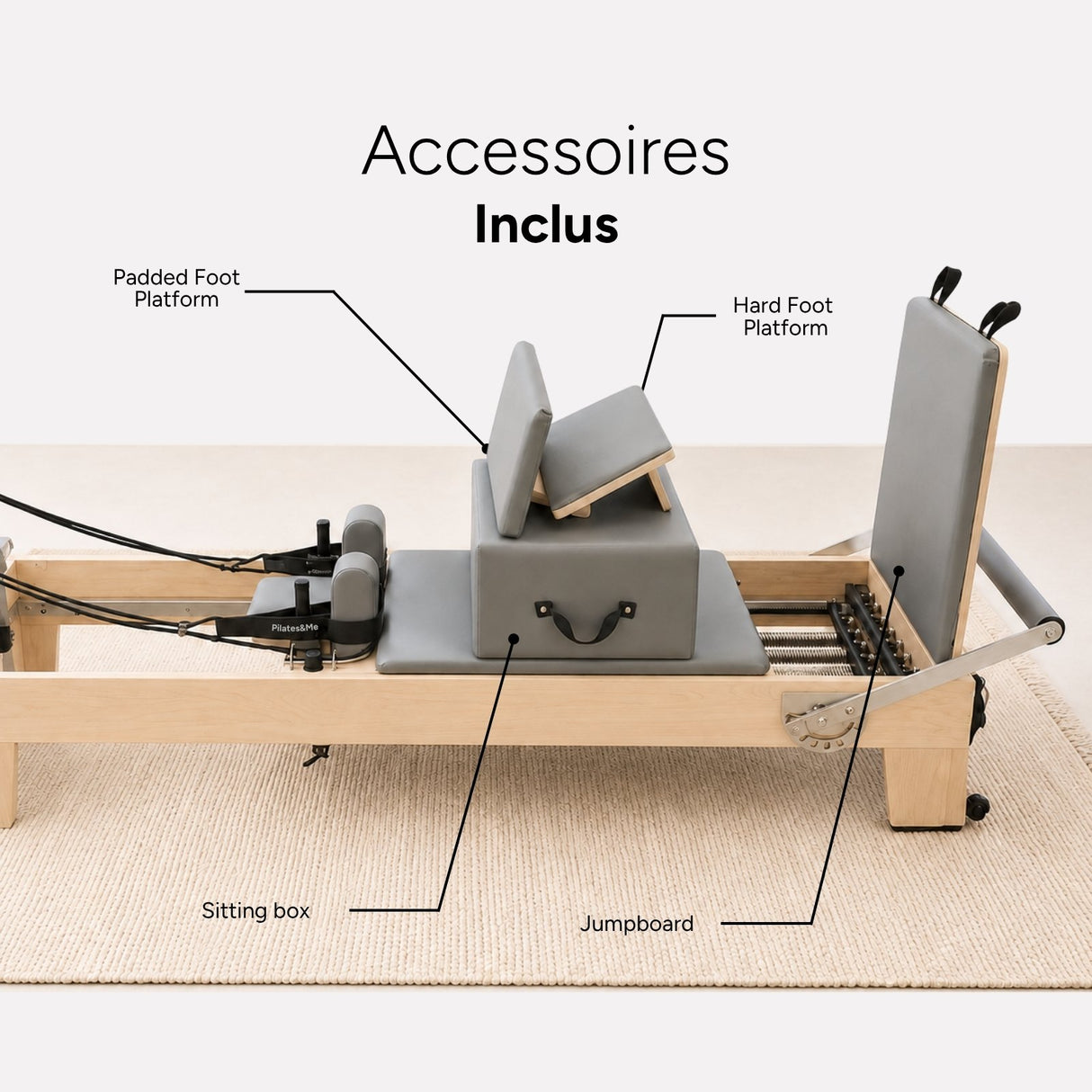 Reformer Pilates ESSENTIAL™ gris