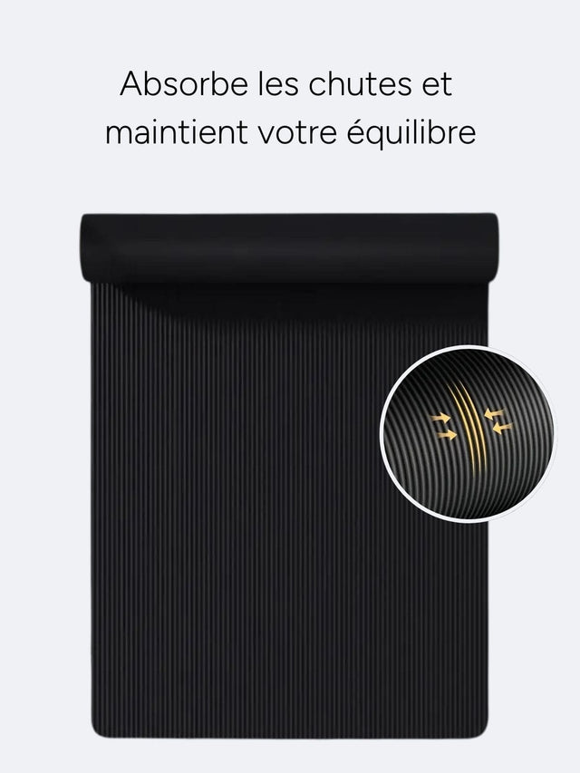 Schwarze rutschfeste Pilatesmatte | 183 x 61 cm